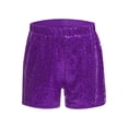 thumbnail image 3 of TiaoBug Kids Girls Sequins Shorts Gymnastics Tumbling Athletic Cheer Dance Bottoms Summer Hot Pants Purple 12, 3 of 7