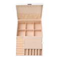 thumbnail image 3 of REGALWOVEN Accessory Box for Women, 2 Layer Large PU Accessory Storage, Accessory Holder for Earrings, Necklaces White, 3 of 6