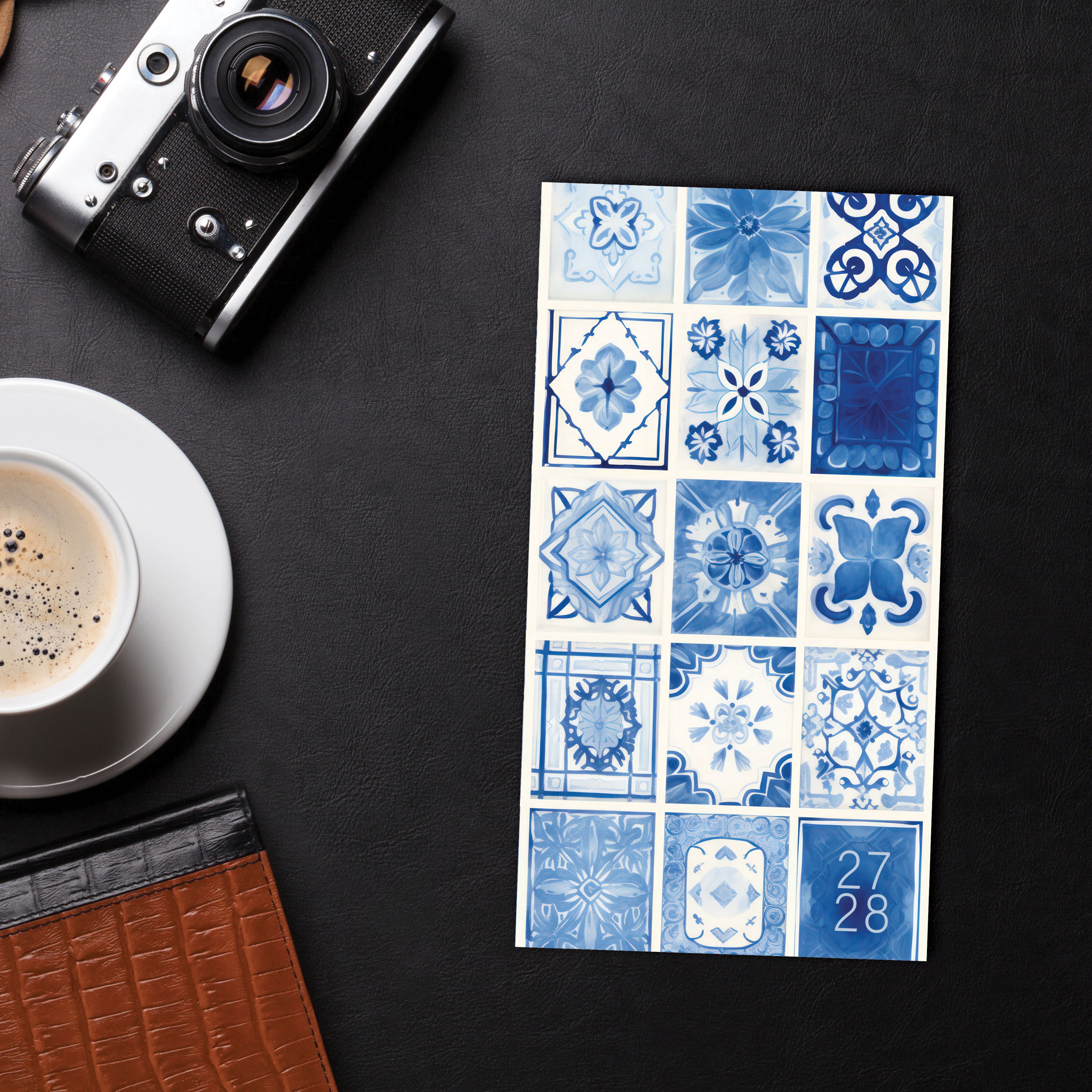 Willow Creek Press Mediterranean Tiles 2-Year 2027-28 3.5" x 6.5" Monthly Pocket Planner (66287)