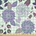 thumbnail image 2 of Ambesonne Purple Fabric by the Yard Upholstery, Botanical Floral Drawings, 10 Yards, White Multicolor, 2 of 5