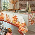 thumbnail image 3 of Fall Thanksgiving Tablecloth, Pumpkin Maple Leaf Rectangle Table Cloth 60 x 84 for Fall Decorations, Farmhouse Tablecloths for Home Autumn Harvest Festival Kitchen Dinner Party Table Decor, 3 of 6