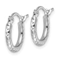 thumbnail image 3 of Diamond2Deal 10K White Gold Diamond-Cut 2mm Round Tube Hoop Earrings for Women (L- 0.52 inch, W- 0.52 inch), 3 of 7