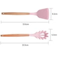 thumbnail image 2 of Los utensilios de cocina del utensilio de cocinar del silicón fijaron, manijas de madera del utensilio de cocina del silicón de 2 pedazos, 2 of 5