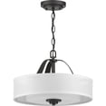 thumbnail image 2 of Progress Lighting, Kene Collection, 2-Light Semi-Flush Mount, Graphite Finish, Linen Shade, 2 of 3