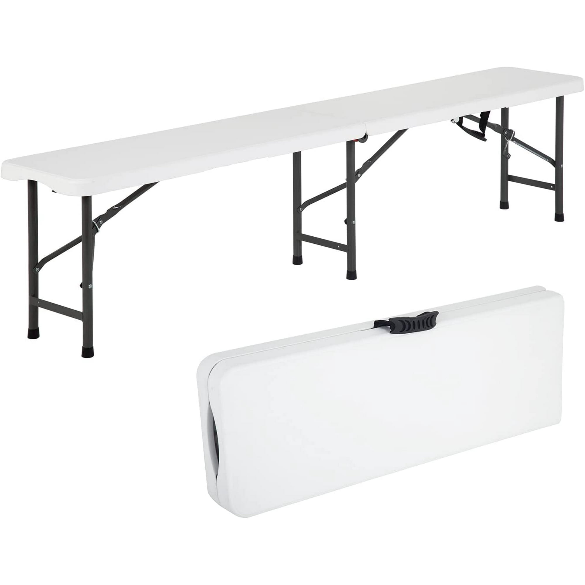 FDW Folding Plastic Bench, 6-Foot Portable Outdoor Bench with