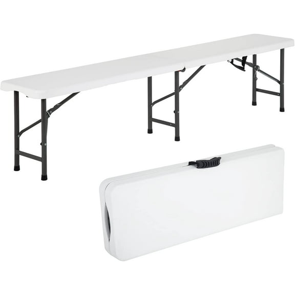 FDW Plastic Storage and Carrying Handle Garden Bench, White