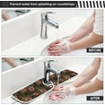 thumbnail image 4 of Flowers Pink Summer Sink Splash Guard for Faucet 2 Pack Faucet Absorbent Mats, Gold Tiger Striped Faucet Handle Drip Catcher for Kitchen, Bathroom,Sink Mat, Dish Drying Mat, 30"x5.5" RV, 4 of 7