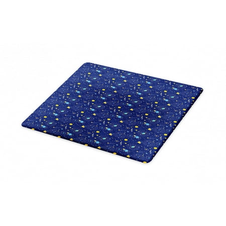 Star Cutting Board Space Cutting Board, Galaxy Shooting Stars Planets Kids Spaceship Comet Moon Children Fantasy, Decorative Tempered Glass Cutting and Serving Board, in 3 Sizes, by Ambesonne ()