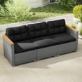 thumbnail image 1 of Costway 3-Seat Patio PE Rattan Wicker Couch Sofa with Deep Seating and Cushion for Porch, 1 of 10