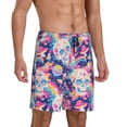 thumbnail image 2 of Rateoe Skull rainbow color space Print Men's Lounge Shorts – Soft & Breathable Pajama Bottoms with Pockets, Elastic Waistband, Lightweight Sleepwear for Nightwear & Loungewear-4X-Large, 2 of 6