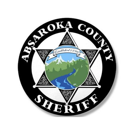 Round ABSAROKA County Sheriff Sticker (walt funny tv longmire netflix