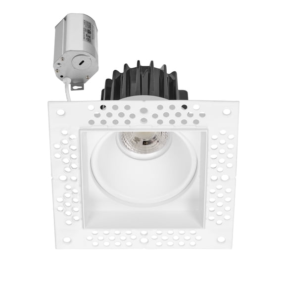 Maxxima 2" Trimless Ultra-Thin Recessed Anti-Glare LED Downlight Canless IC Rated 600 Lumens 5 Color Temperature Selectable 2700K/3000K/3500K/4000K/5000K Dimmable 90 CRI 5 CCT Square Slim J-Box Incl.