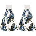 thumbnail image 2 of Hanging Towels 1 Pcs, Dish Towels Watercolor Dragonflies on White Absorbent Hand Towels with Hanging Loop Washcloth for Bathroom Kitchen, 2 of 6