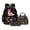 Black-Dinosaur Floral, variant on Kuiaobaty Pilot Poodle Print Kids Backpack with Lunch Bag Portable Insulated Lunch Box and Backpack with Bottle Holder Large Capacity School Bag Pencil Case for Travel Camping