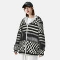 thumbnail image 3 of Kdxio Black and White Checkerboard Trap Print Women Men Sun Protection UPF 50+ Jackets Zip Up Long Sleeve Hoodie Hiking Lightweight with Pockets, 3 of 7