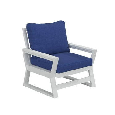 LuXeo Malibu HDPE Deep Seating Chair- White
