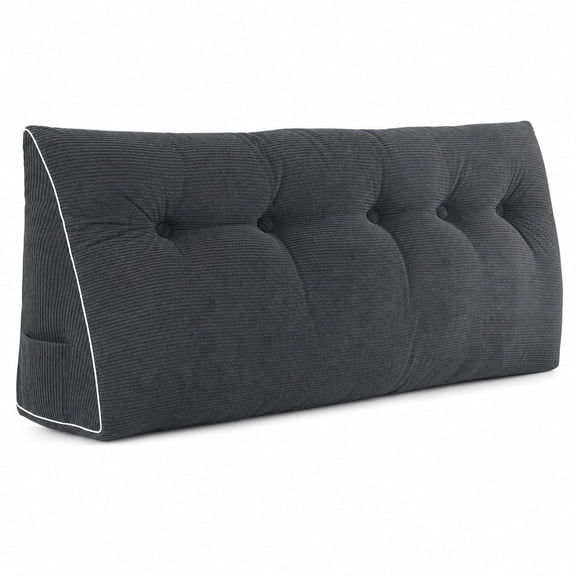 Sasttie Headboard Pillow Queen, Triangular Wedge Pillow Headboard, Wedge Headboard Pillow for Bed Sofa, Daybed Pillows for Sitting up, Reading or Working with Removable Cover, Dark Grey