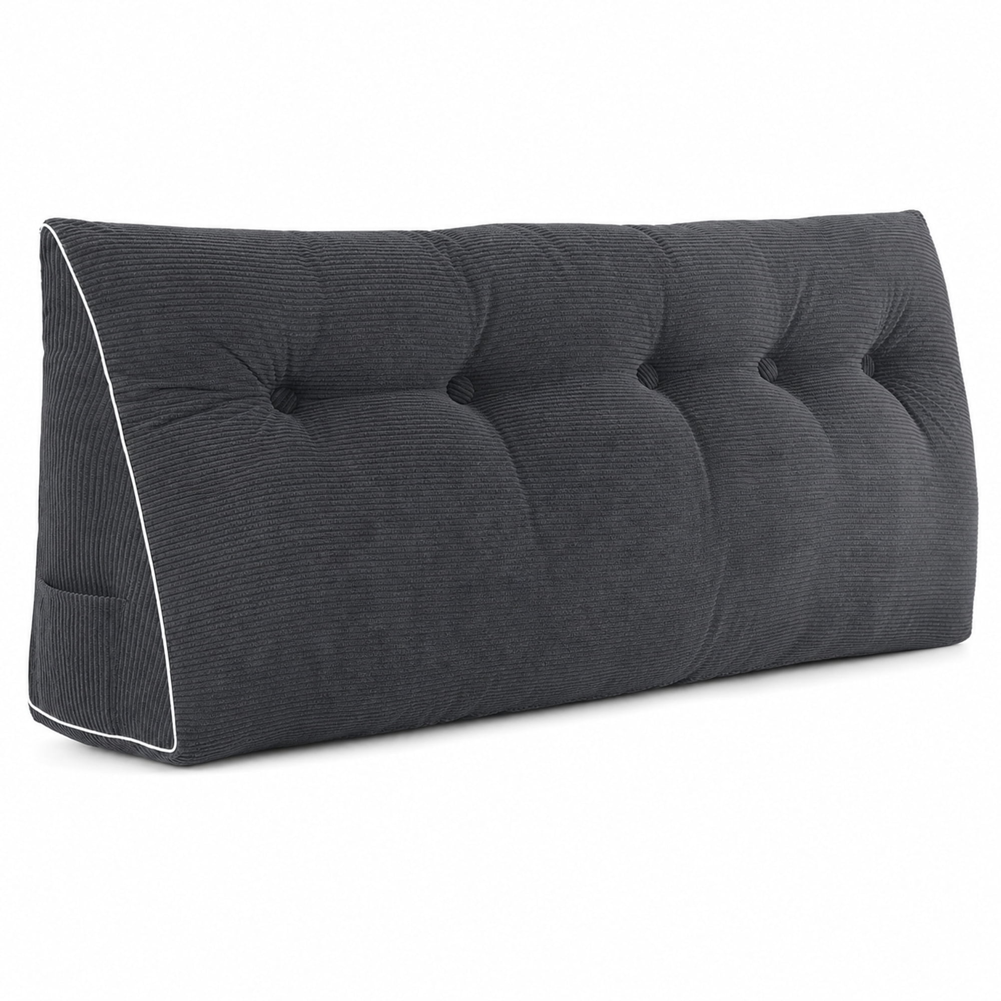 Sasttie Headboard Pillow Queen, Triangular Wedge Pillow Headboard, Wedge Headboard Pillow for Bed Sofa, Daybed Pillows for Sitting up, Reading or Working with Removable Cover, Dark Grey