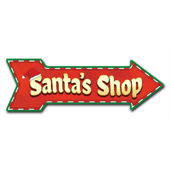 SignMission 6 x 18 in. Indoor & Outdoor Decor Direction Sticker Vinyl Wall Decals - Santas Shop - 24 in.