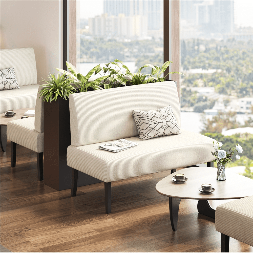 Renwick Corduroy Armless Loveseat with Strong Rubberwood Legs & USB Ports for Small Spaces, Beige