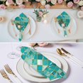 thumbnail image 2 of Cloth Napkins Set of 2 - 20x20 Inches, Turquoise Ombre Washable Reusable Table Napkins, Modern Abstract Art Geometric Rhombus Soft & Absortbent Dining Napkin for Party Wedding Hotel Restaurant, 2 of 8