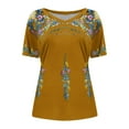 thumbnail image 4 of Rciityk Womens Summer Tops Short Sleeve V Neck Fashion Casual Print Shirts Loose T Shirts, 4 of 6