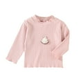 thumbnail image 2 of Bnwani Long Sleeve Toddler Shirts Plain Crew Neck Solid Lace Tops 12-24 Momths, 2 of 4