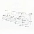 thumbnail image 6 of Modern Minimalist Chenille 4-Seater Sectional Sofa 220×80×75cm with Deep Seat and Comfy Cushions, 6 of 19