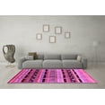 thumbnail image 3 of Ahgly Company Indoor Square Oriental Pink Industrial Area Rugs, 5' Square, 3 of 4