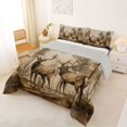 thumbnail image 2 of Castle Fairy Rustic Jungle Elk Full Size Comforter Sets 3-Piece,Smooky Mountain Woodland Bedding Comforter Set,Taupe Brown Cream,Grey Reversible,1 Comforter and 2 Pillowcases, 2 of 6