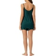 thumbnail image 3 of INSPIRAR CHIC Conjunto de Pijamas de Mujer en Color Sólido con Volantes, Top de Camiseta sin Mangas y Pantalones Cortos XS Verde, 3 of 6