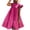 Hot Pink, variant on Odeerbi Women's Summer 2025 Casual Round Neck Solid Ruffle Loose Dress Black