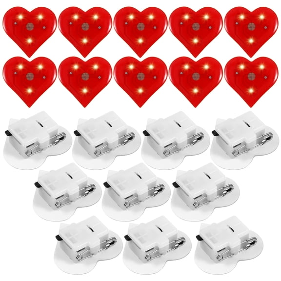 Healifty 20Pcs Luminous Heart Badge Pin Red Valentines Day Accessories for Women