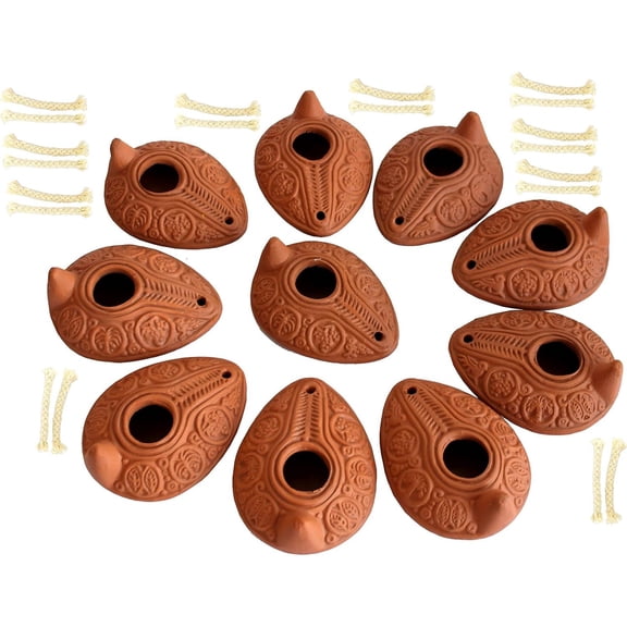 Lot - 10 Biblical HERODIAN OIL LAMPS from Israel