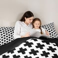 thumbnail image 5 of Manfei White Black Bedding Comforter Set,Minimalist Geometric Pattern Twin Comforter Sets,Modern Art Bedding Set For Boys Kids,Microfiber Bedroom Decor Reversible,2pcs, 5 of 8