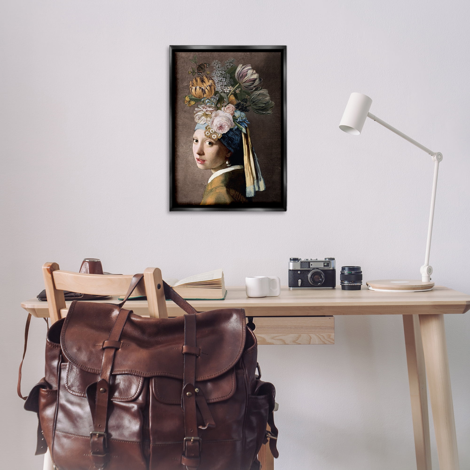 Stupell Industries Classic with Vintage Blooms People Painting Black Floater Framed Canvas Art Print Wall Art, 21 x 31