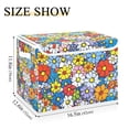 thumbnail image 5 of Yayeee Collapsible Cube Storage Bin with Lid Fabric Closet Decorative Basket with Handles, Floral Fiesta, 5 of 7