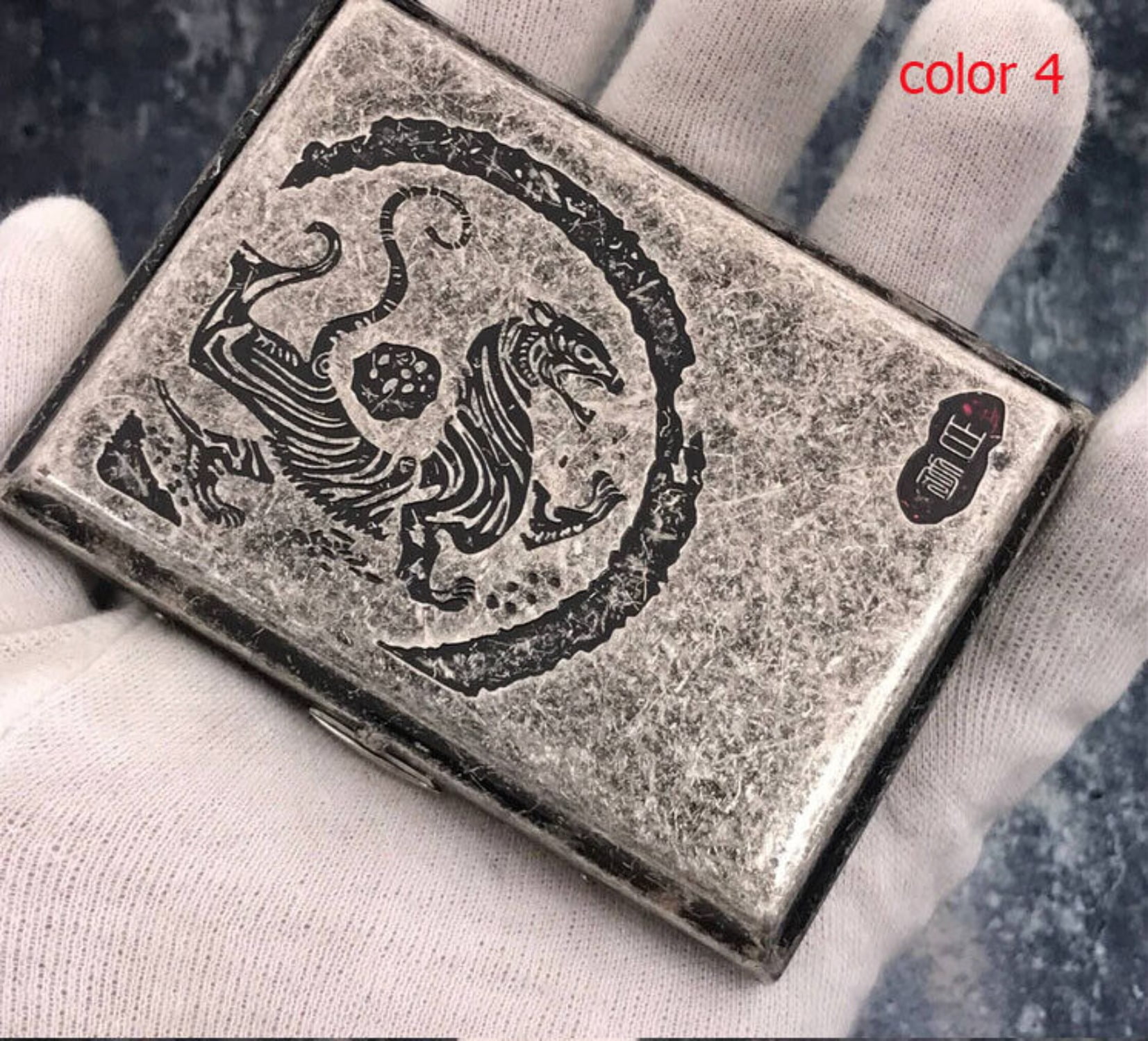 Brand new, handmade, brass, metal engraved cigarette case, holds 16 cigarettes -