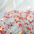 thumbnail image 6 of 6.6FT Christmas Berry Beaded Garland with 20LED String Lights, Christmas Garland for Fireplace Mantel Decoration, Warm White, 6 of 8