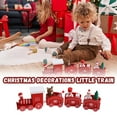 thumbnail image 4 of LUVCLS Mini White Wooden Christmas Train Set, 2.29-inch Tabletop Desktop Ornament, Traditional Holiday Prop & Stocking Stuffer for Kids, 4 of 5