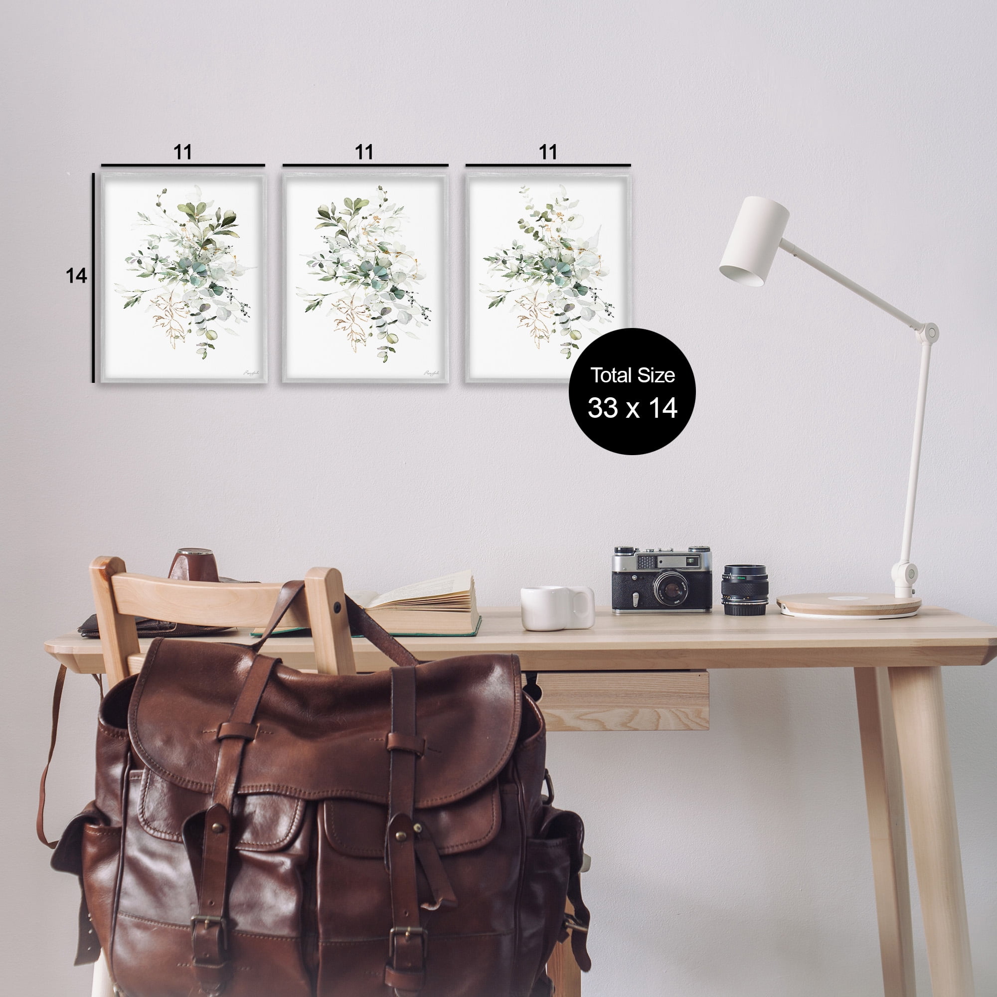 Stupell Industries Herbal Botanicals Pattern Botanical & Floral Painting Gray Framed Art Print Wall Art, 11 x 14, Set of 3