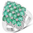 thumbnail image 1 of 2.68 Carat Zambian Emerald and White Zircon .925 Sterling Silver Ring QJ Model, 1 of 1