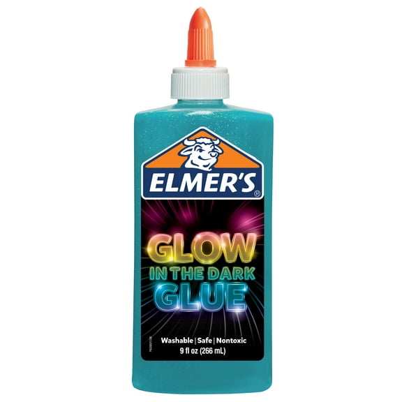 Elmer's Glow-in-the-dark Liquid Glue, Washable, Blue, 9 oz.