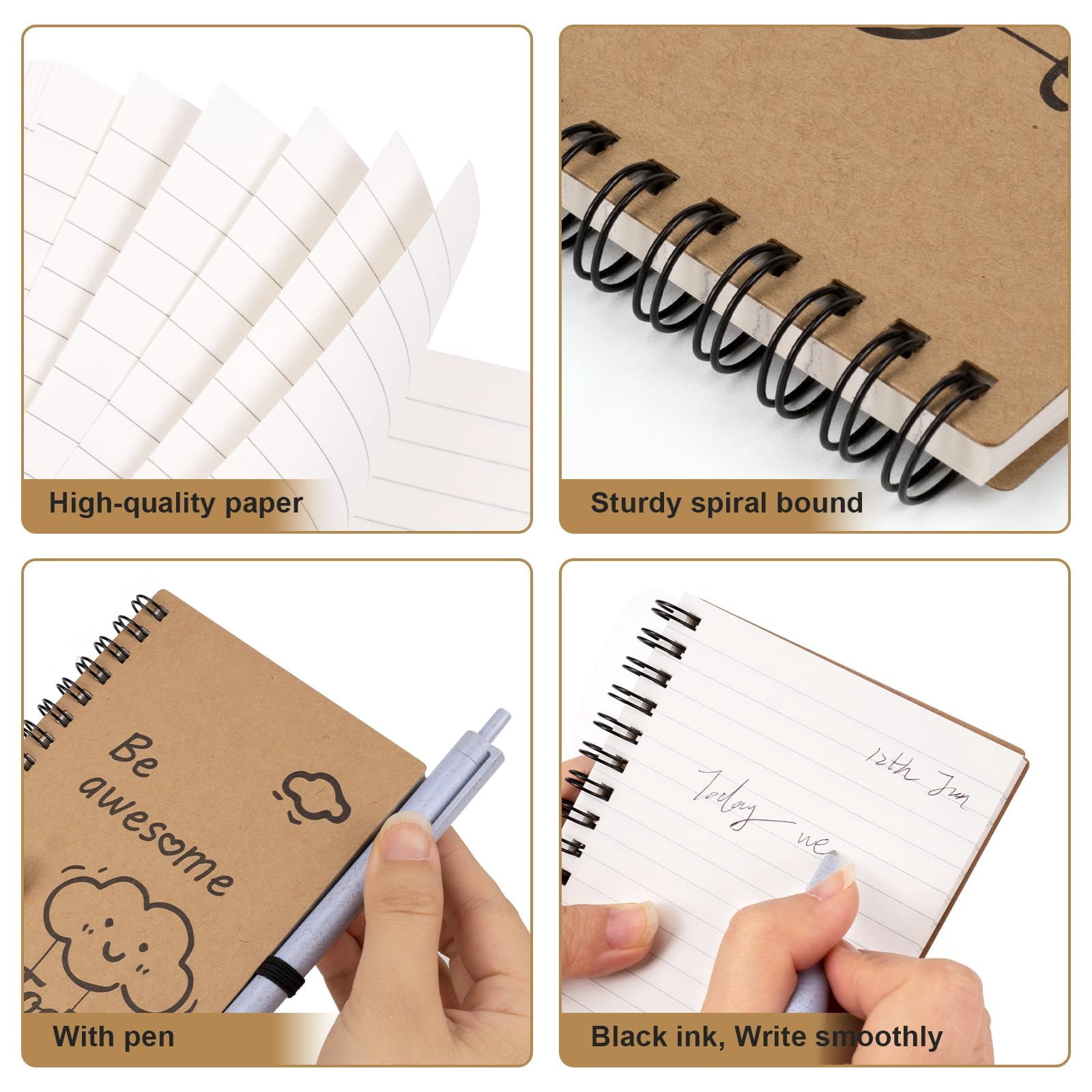 16 Set Inspirational Journals Bulk  4"x5.5" Small Spiral Notebooks With Pens Motivational Office School Supplies Gifts For Coworkers Employees Students