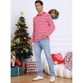 thumbnail image 4 of DARING DIVA Men's Striped Sweatshirts  Stripes Long Sleeve Casual T-Shirt M Red White, 4 of 6