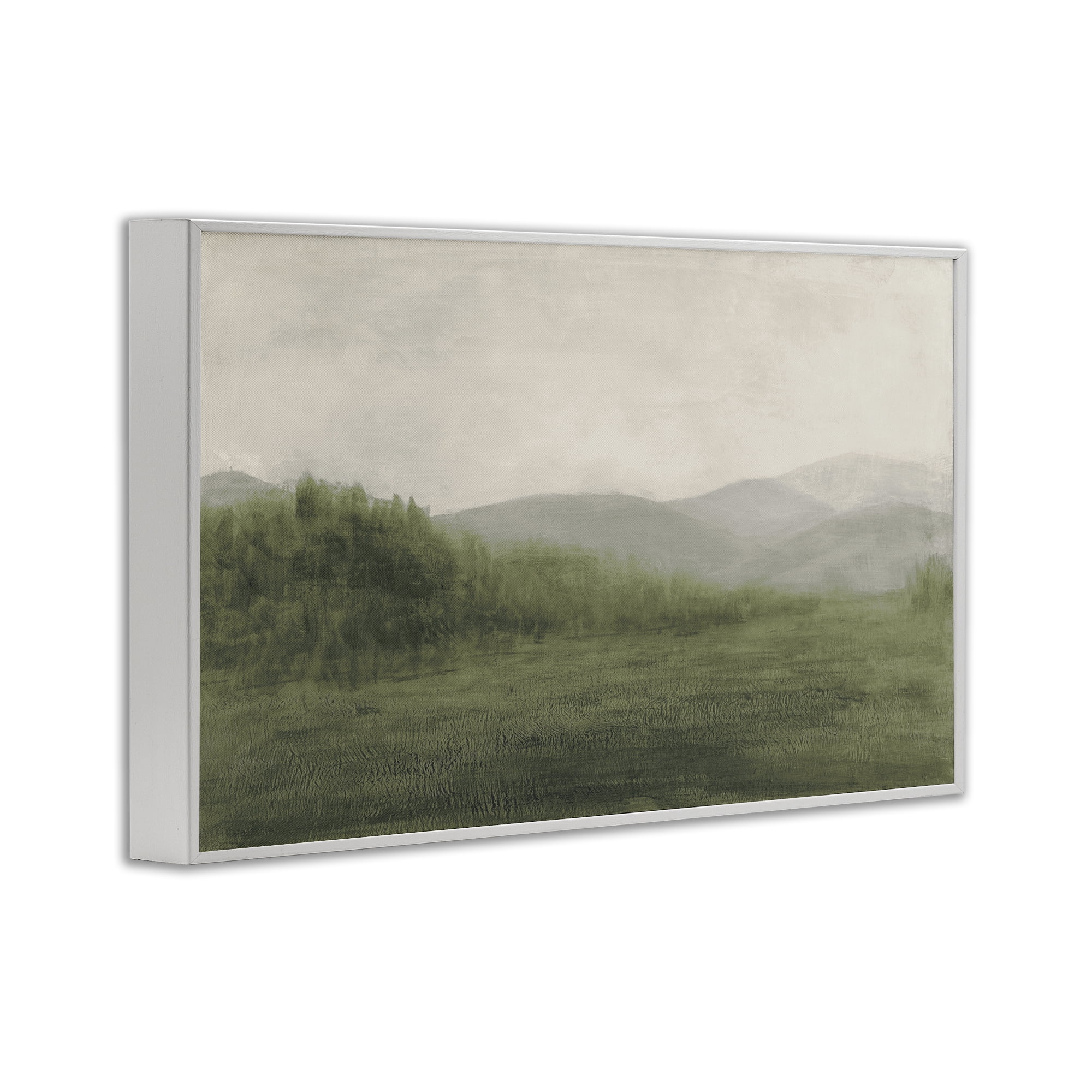 Stupell Industries Fog Green Countryside White Framed Giclee Art, design by Walt Johnson
