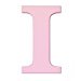8-Inch Wall Hanging Wood Letter I Pink