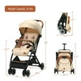 thumbnail image 6 of Infans Lightweight Baby Stroller Aluminium Frame w/ Net for Travel Beige, 6 of 6