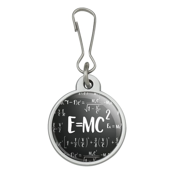 E=MC 2 Energy Mass Equation Albert Einstein Theory of Special Relativity Math Jacket Handbag Purse Luggage Backpack Zipper Pull Charm