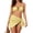 Yellow, variant on JoveMarine Women's Push-Up Three-Piece Bikini Set, Sexy Two-Piece Swimsuit with Padded Cups, Enhanced Lift Bikini Sets for Women,Black L